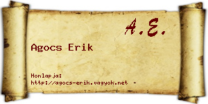 Agocs Erik névjegykártya